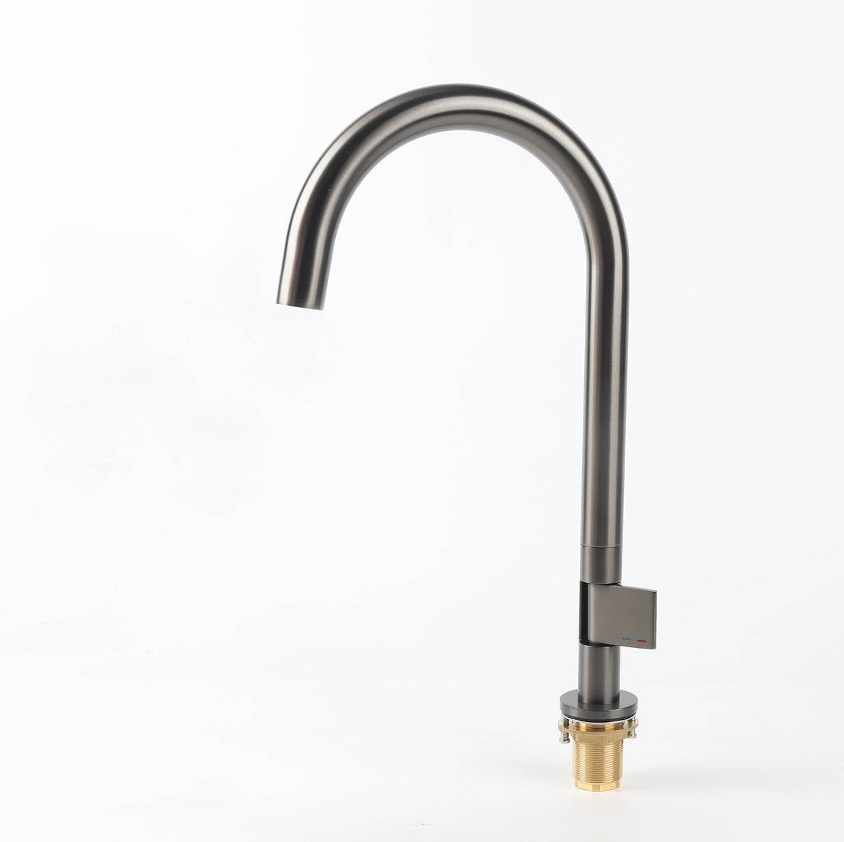 Grifo para fregador de cocina Lavamanos Cuello Alto 47cm Monomando Negro Mate de alta calidad