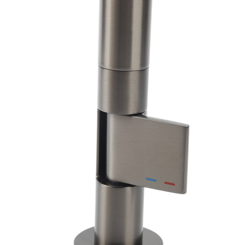 Grifo para fregador de cocina Lavamanos Cuello Alto 47cm Monomando Negro Mate de alta calidad