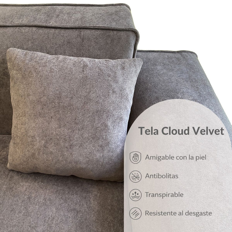 Sofá empacado al vacio Memory Foam de alta densidad 300X100X73cm Color Gray 08