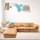 Sofá en L empacado al vacio Memory Foam de alta densidad 310X200X70cm Color Khaki brown 13