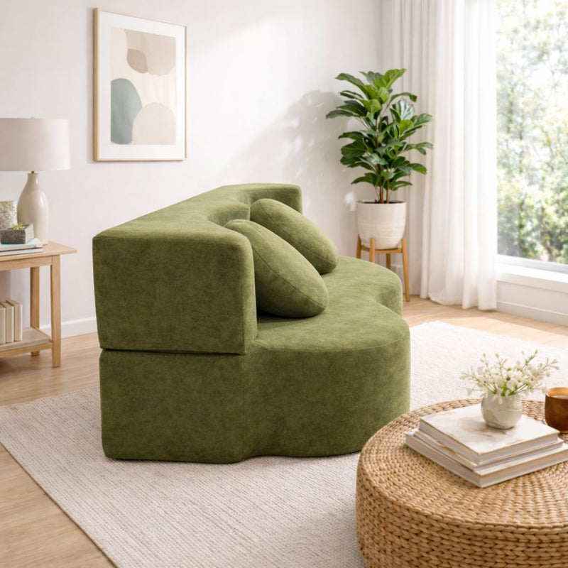 Sofá Convertible empacado al vacio Memory Foam de alta densidad 200X100X70cm Color Olive green 17