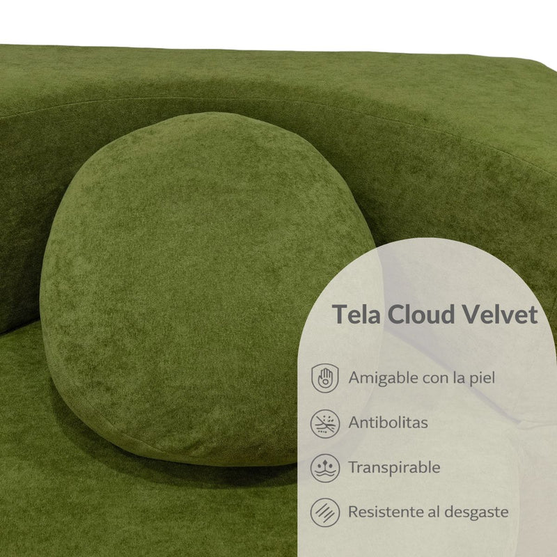 Sofá Convertible empacado al vacio Memory Foam de alta densidad 200X100X70cm Color Olive green 17
