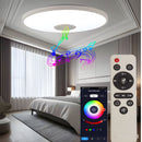 Lámpara LED de techo inteligente Bocina +RGB + blanco cálido y frío. Luz regulable con WiFi, App Tuya y control remoto. 30cm 36w