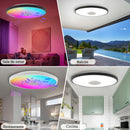 Lámpara LED de techo inteligente Bocina +RGB + blanco cálido y frío. Luz regulable con WiFi, App Tuya y control remoto. 30cm 36w