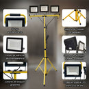 Reflector de Pedestal LED 21000 Lúmenes. Trípode Ajustable. Torre de Iluminación  3 Focos 50W. Altura 2 mts