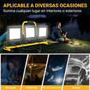 Reflector de Pedestal LED 21000 Lúmenes. Trípode Ajustable. Torre de Iluminación  3 Focos 50W. Altura 2 mts