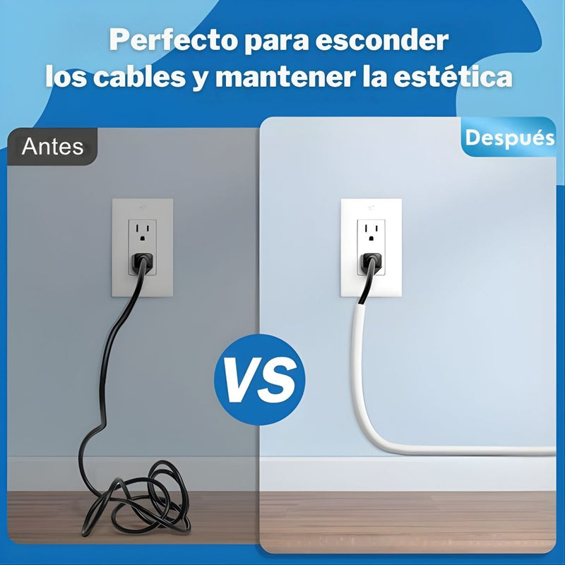 Canaleta Autoadhesiva Flexible Con Apertura Lateral De 5 metros Para Ocultar Cables De 0.27” (0.7cm) De Canal interno. Moldura De PVC Color Blanco.