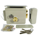 Cerradura Eléctrica Soldar Con Control Electrónico Y Deflector (10.6x12x4 cm) Apertura Derecha De 12V De Acero Con Recubrimiento En Polvo. Incluye 3 llaves