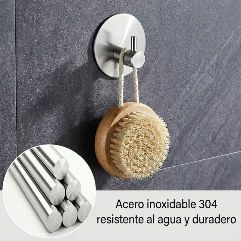 Gancho de Acero Inoxidable 304 Adhesivo 3M Redondo 4.5×4.5cm Para Baño, Cocina y Múltiples Espacios. Gancho Para Guindar.