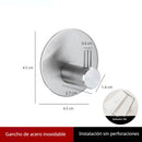 Gancho de Acero Inoxidable 304 Adhesivo 3M Redondo 4.5×4.5cm Para Baño, Cocina y Múltiples Espacios. Gancho Para Guindar.
