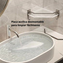 Repisas Esquineras Para Baño (2 Unds) De 13.1" x 8.7" En Acrílico Y Aluminio Aeroespacial. Organizador De Baño. Incluye 2 Ganchos.