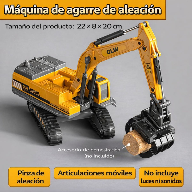 Máquina de agarre de juguete de aleación con pinza articulada y brazo móvil (22x8x20cm)