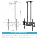 Soporte de TV de Techo Ajustable (800-1380mm) de Acero para Pantallas de 40 a 85 Pulgadas. Color Negro.