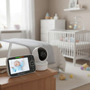 Monitor De Video Para Bebe 4.3" FULL HD 1080P LCD Visión Nocturna. Audio Bidireccional. Camara panorámica 355°. Baby Cam.