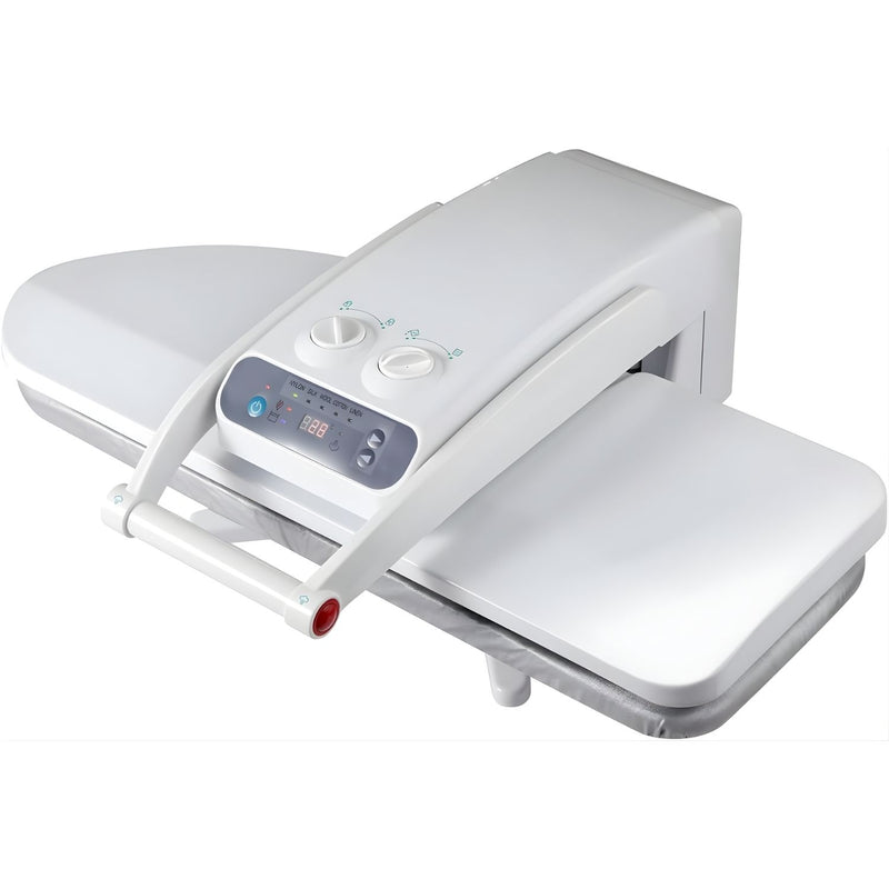 Plancha de Vapor Eléctrica para Ropa 1400W con Panel de Teflón Antiadherente y Control Digital. Prensa de vapor para ropa.
