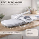 Plancha de Vapor Eléctrica para Ropa 1400W con Panel de Teflón Antiadherente y Control Digital. Prensa de vapor para ropa.