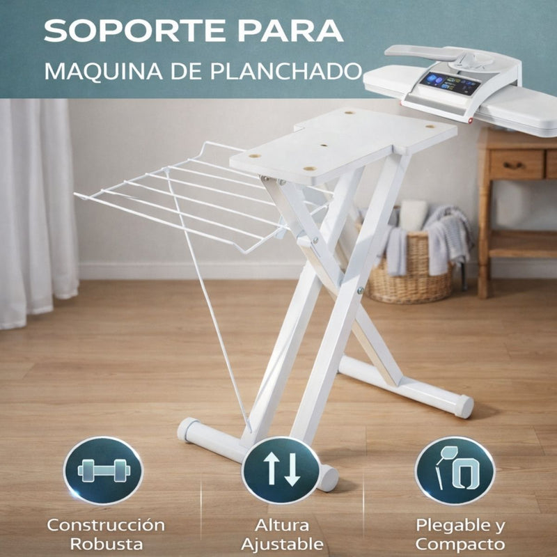 Soporte Plegable para Prensa de Vapor y Máquina de Planchado. Altura ajustable. Compatible con Plancha De Vapor LT252.