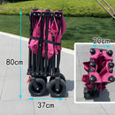 Carrito Plegable Multifunción 3 en 1. Con Toldo Protector y Mesa Superior. Color Rosado. Ideal para Ferias y Eventos. Carrito de ventas. Kiosco con techo