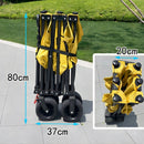 Carrito Plegable Multifunción 3 en 1. Con Toldo Protector y Mesa Superior. Color amarillo. Ideal para Ferias y Eventos. Carrito de ventas. Kiosco con techo