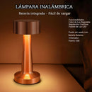 Lámpara LED de Mesa Portátil e Inalámbrica. Diseño retro. Control Táctil para 3 niveles de luz. Color cobre.  Usado en restaurantes