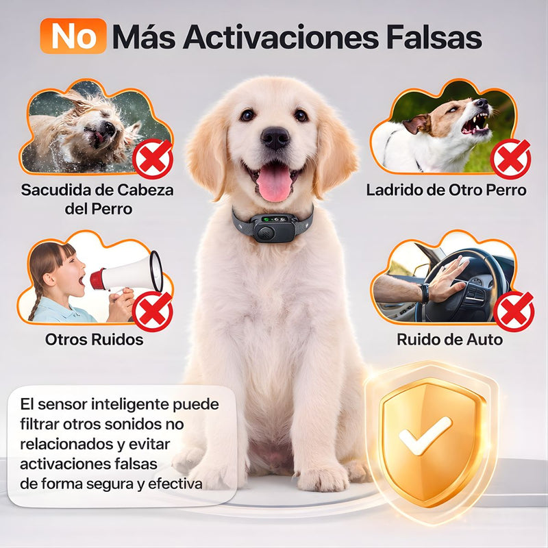 Collar de Entrenamiento para Perros Recargable con Control de Ladridos. 3 Modos (Beep, Vibración y Descarga) con 5 Niveles de Sensibilidad. Antiladridos.