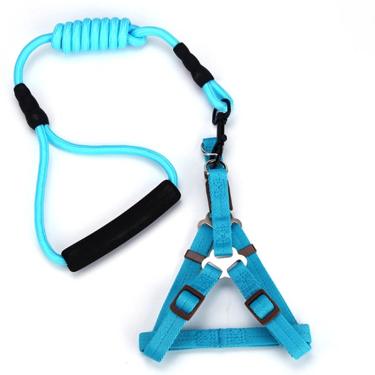 Correa y Pechera para mascotas. Color Azul Navy. Talla XS -Tamaño Correa: 6mmx120cm Pechera 30-36cm