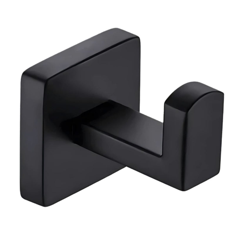 Gancho Toallero de acero inoxidable. Color negro. Gancho para bata y toalla.