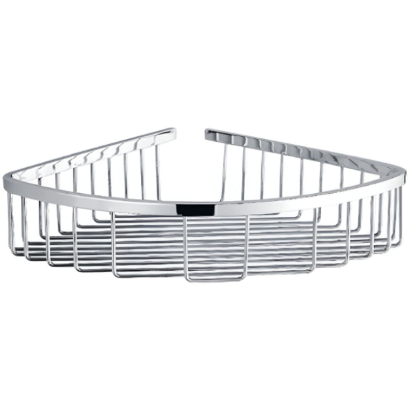 Organizador esquinero para baño. Acabado cromado. Cesta de esquina para ducha. Repisa. Jabonera.