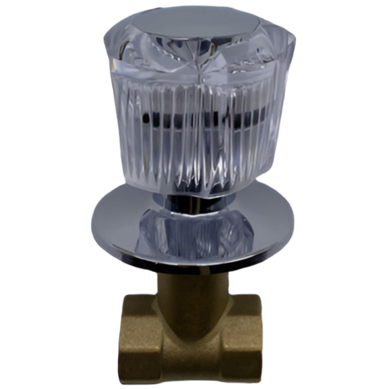 Llave o maneral de ducha para empotrar. Acabado cromado.