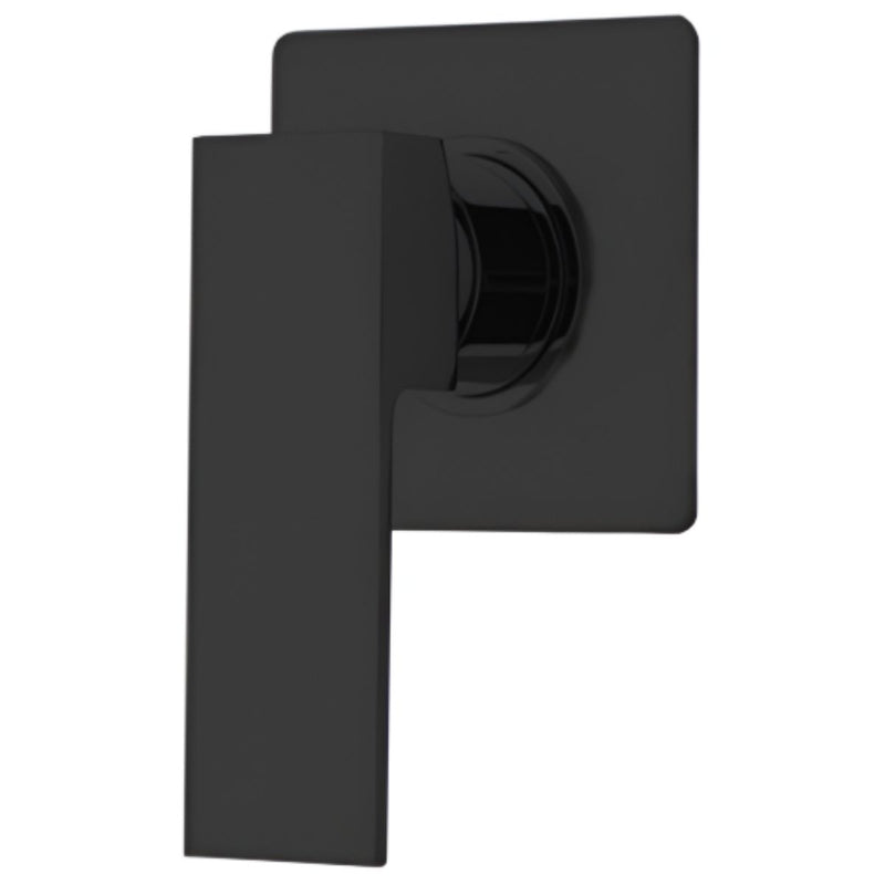 Llave de palanca maneral para ducha color negro. Para empotrar en regadera. Mezcladora monomando de acero inoxidable.