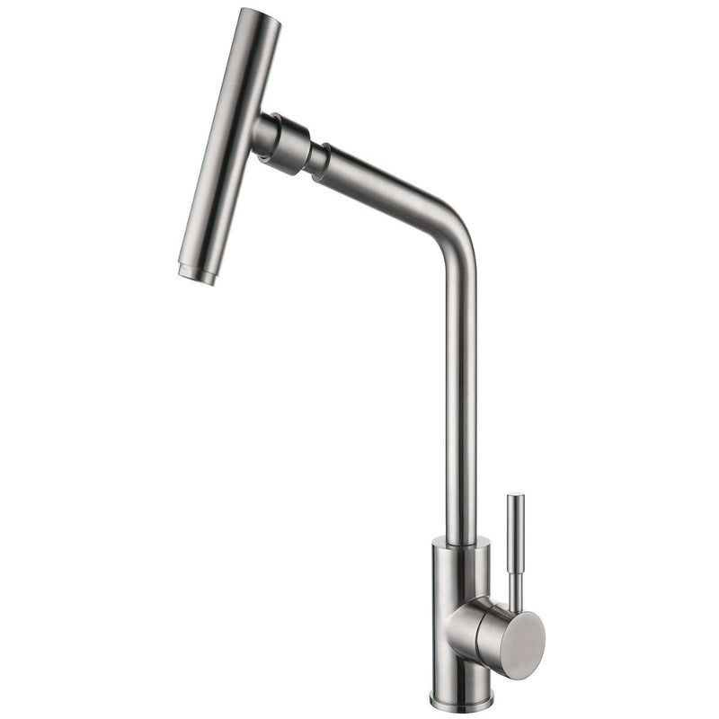 Grifo de fregadero. Color satín. Pluma llave para fregador de cocina. Acero inoxidable.