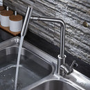 Grifo de fregadero. Color satín. Pluma llave para fregador de cocina. Acero inoxidable.