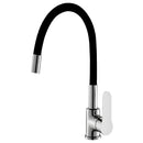 Grifo de fregadero flexible. Color negro. Pluma llave para fregador de cocina. Cuello de silicona flexible.