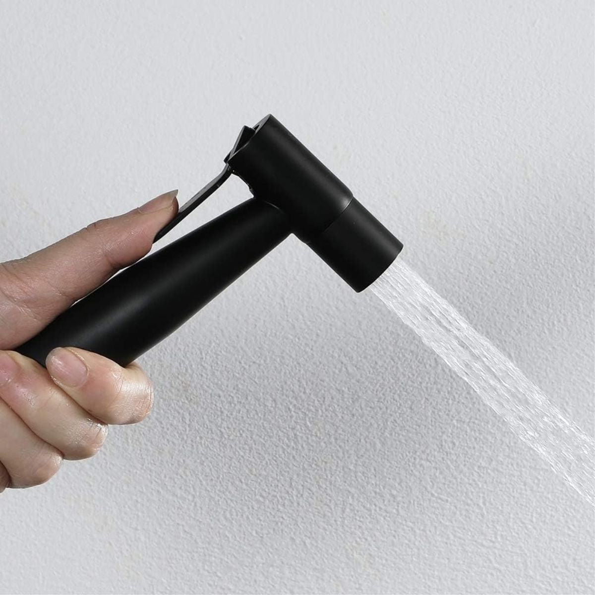 Ducha sanitaria tipo teléfono. Acero inoxidable. Color negro.