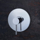 Llave de palanca maneral para ducha. Para empotrar en regadera. Mezcladora monomando. Color cromado.