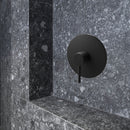 Llave de palanca maneral para ducha. Para empotrar en regadera. Mezcladora monomando. Color negro.