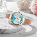 Naviforce Reloj Analógico Rose Gold con Esfera Rose Gold, Correa de Malla de Acero Inoxidable, Diámetro de 32 mm y Resistencia al Agua 3 ATM.
