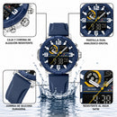 Naviforce Reloj Analógico y Digital Azul, Correa de Silicona, Diámetro de 45 mm y Resistencia al Agua 5 ATM.
