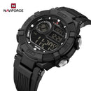 Naviforce Reloj Digital Negro, Correa de Silicona, Diámetro de 47 mm y Resistencia al Agua 5 ATM.