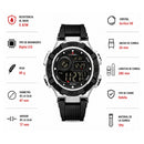 Naviforce Reloj Digital Negro, Correa de Silicona, Diámetro de 47 mm y Resistencia al Agua 5 ATM.