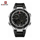 Naviforce Reloj Digital Negro, Correa de Silicona, Diámetro de 47 mm y Resistencia al Agua 5 ATM.