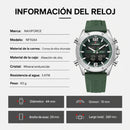 Naviforce Reloj Analógico Digital Verde con Correa de Sílice Diámetro de 44 mm y Resistencia al Agua 3 ATM