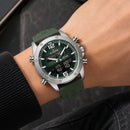 Naviforce Reloj Analógico Digital Verde con Correa de Sílice Diámetro de 44 mm y Resistencia al Agua 3 ATM