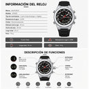 Naviforce Reloj Analógico Digital Negro Plateado con Correa de Sílice, Diámetro de 45 mm y Resistencia al Agua 3 ATM