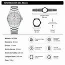 Naviforce Reloj Analógico Plateado con Correa de Acero Inoxidable, Diámetro de 40 mm y Resistencia al Agua 3 ATM