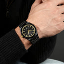 Naviforce Reloj Analógico Negro con Correa de Acero Inoxidable, Diámetro de 41 mm y Resistencia al Agua 3 ATM
