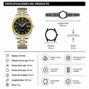 Reloj Naviforce de Acero Inoxidable Color Dorado con Movimiento Japonés Seiko VX32, Calendario, Diámetro de 40 mm y Resistencia al Agua 3 ATM