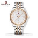 Reloj Naviforce de Acero Inoxidable Color Plata Rosa con Movimiento Japonés Seiko VX32, Calendario, Diámetro de 40 mm y Resistencia al Agua 3 ATM