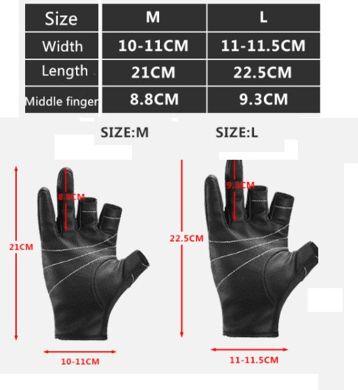 Guantes para pesca antideslizantes rojos.