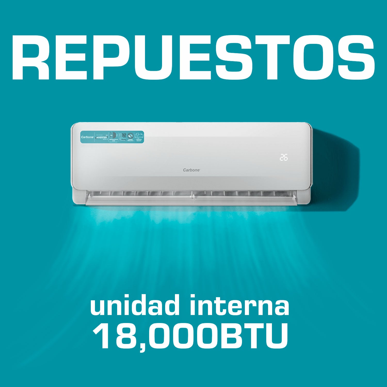 Repuestos para Aire Acondicionado Split 18,000 BTU UNIDAD INTERNA Carbone.